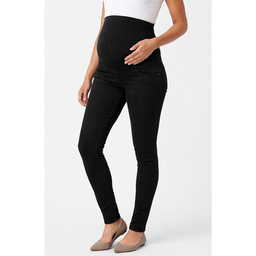 Isabel Maternity by Ingrid & Isabel Black Skinny Entubado Jeans Size 4 Full Pnel